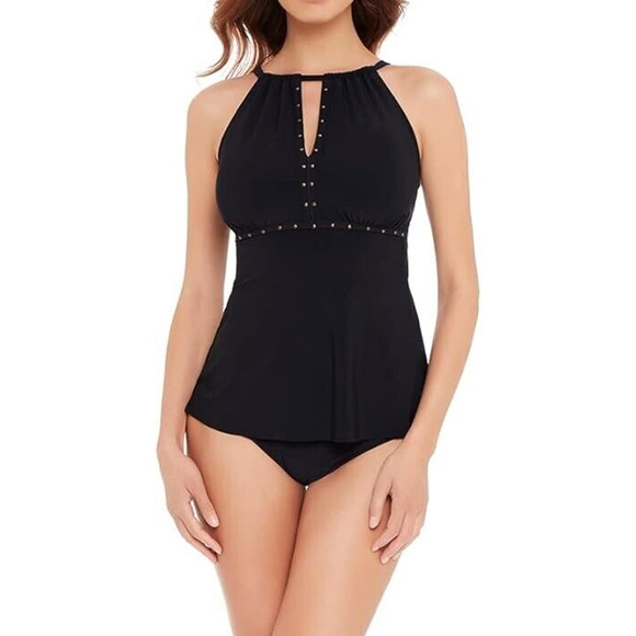 Magicsuit Riveted Donna Tankini Top (Women's Size 12) Adjustable Strap Swimsuit